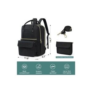 Rinlist Large Backpack for Men Women, Travel Backpack Flight-approved Black